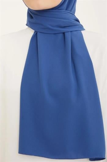 Armine Medine İpeği Şal - Koyu Kot Mavi 17