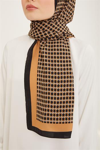 Armine Modal Şal - 4714-15 Siyah Camel