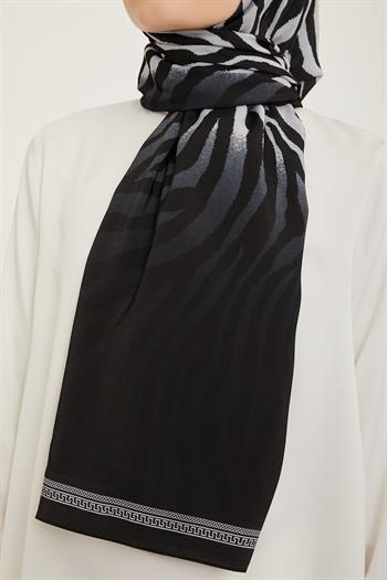 Armine Modal Şal - 5747-01 Siyah Gümüş
