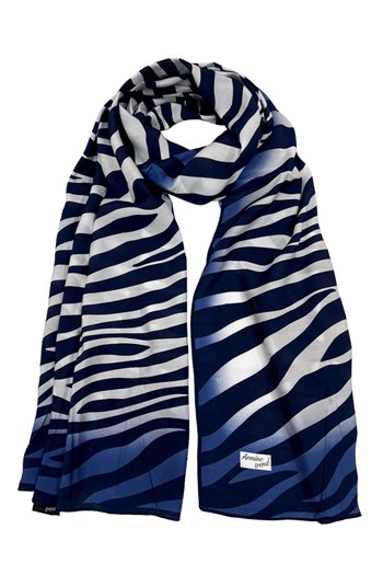Armine Modal Şal - Zebra Model - Lacivert Beyaz