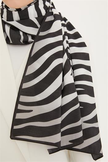 Armine Modal Şal - Zebra Model - Siyah Beyaz