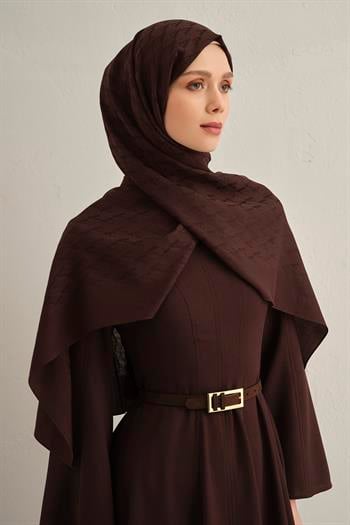 Armine Pamora Şal - Monogram Desenli 3 - Acı Kahve 10
