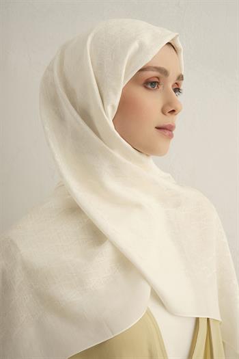 Armine Pamora Şal - Monogram Desenli 3 - Ekru 58