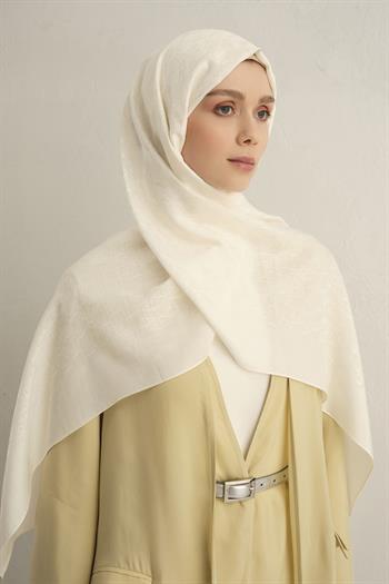 Armine Pamora Şal - Monogram Desenli 3 - Ekru 58