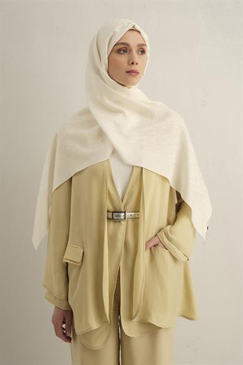 Armine Pamora Şal - Monogram Desenli 3 - Ekru 58