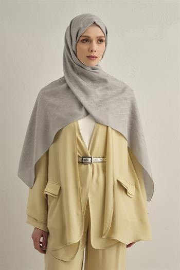 Armine Pamora Şal - Monogram Desenli 3 - Gri 20