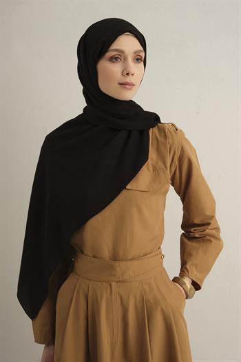 Armine Pamora Şal - Monogram Desenli 3 - Siyah 01