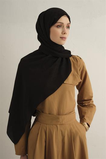 Armine Pamora Şal - Monogram Desenli 3 - Siyah 01