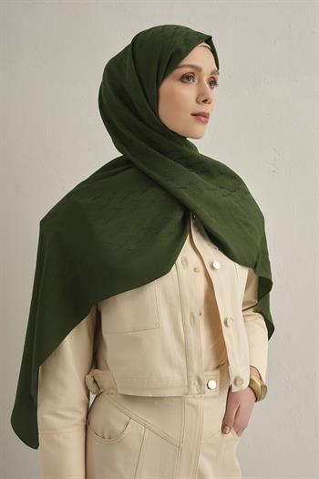 Armine Pamora Şal - Monogram Desenli 3 - Zümrüt 49