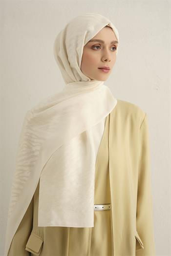 Armine Pamora Şal - Zebra Desenli 1 - Ekru 58