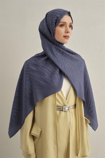 Armine Pamora Şal - Zebra Desenli 1 - Kot Mavi 26