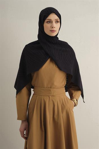 Armine Pamora Şal - Zebra Desenli 1 - Koyu Lacivert 03