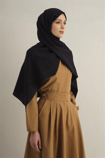 Armine Pamora Şal - Zebra Desenli 1 - Koyu Lacivert 03