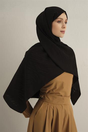 Armine Pamora Şal - Zebra Desenli 1 - Siyah 01