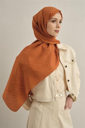 Armine Pamora Şal - Zebra Desenli 1 - Turuncu 43