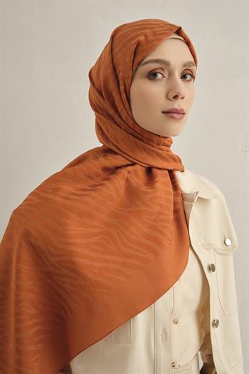 Armine Pamora Şal - Zebra Desenli 1 - Turuncu 43