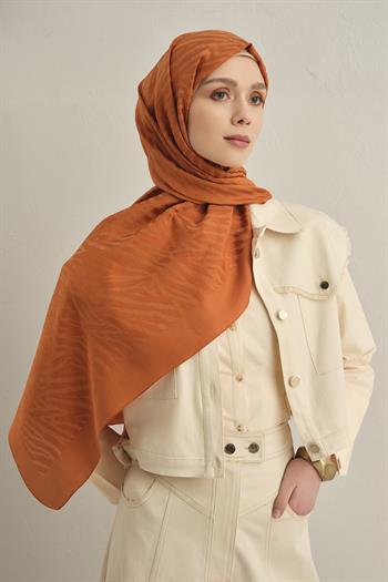 Armine Pamora Şal - Zebra Desenli 1 - Turuncu 43