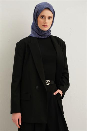 Armine Pamuk İpek Eşarp - Açık Lacivert 02