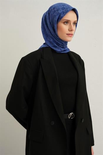 Armine Pamuk İpek Eşarp - Kot Mavi 26