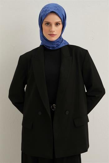 Armine Pamuk İpek Eşarp - Kot Mavi 26