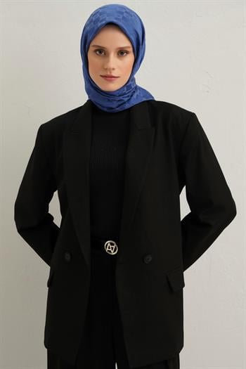 Armine Pamuk İpek Eşarp - Kot Mavi 26