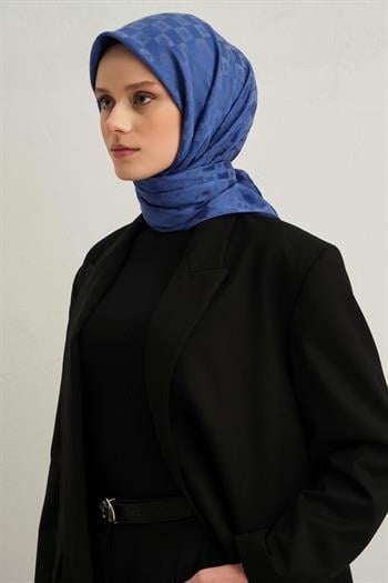 Armine Pamuk İpek Eşarp - Kot Mavi 26