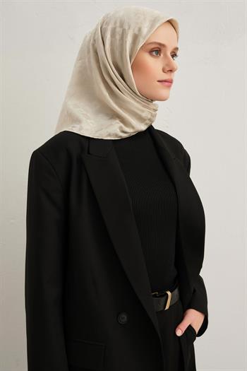 Armine Pamuk İpek Eşarp - Krem 17