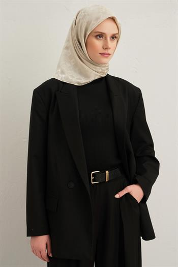 Armine Pamuk İpek Eşarp - Krem 17