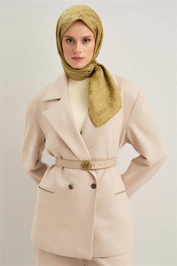 Armine Pamuk İpek Eşarp - Yağ Yeşili 54