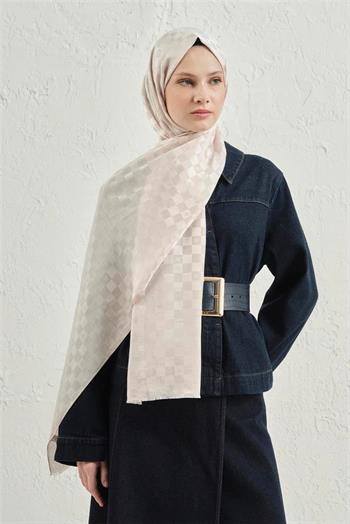 Armine Pamuk İpek Şal - Krem 17