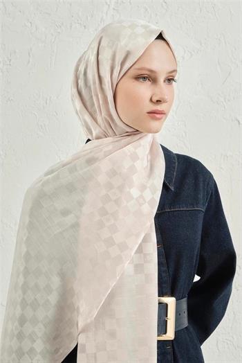 Armine Pamuk İpek Şal - Krem 17