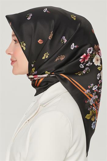 Armine Sport Twill Eşarp - 8533-09 Siyah Kahve