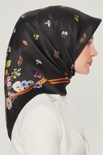 Armine Sport Twill Eşarp - 8533-09 Siyah Kahve