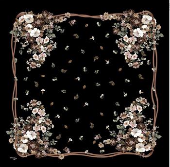 Armine Sport Twill Eşarp - 8533-91 Siyah Karamel