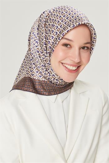 Armine Sport Twill Eşarp - 8557-04 Kahve Mor