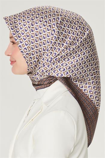 Armine Sport Twill Eşarp - 8557-04 Kahve Mor