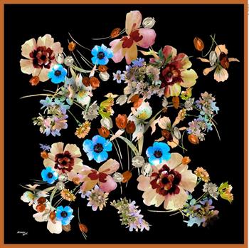 Armine Sport Twill Eşarp - 8723-34 Siyah Turuncu