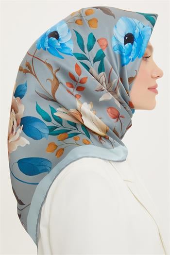 Armine Sport Twill Eşarp - 8740-05 Metalik Mavi