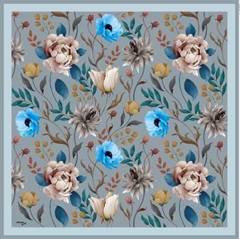 Armine Sport Twill Eşarp - 8740-05 Metalik Mavi