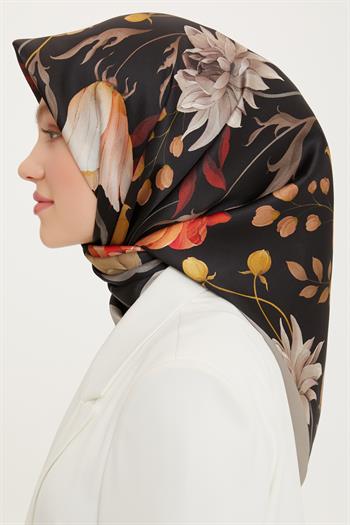 Armine Sport Twill Eşarp - 8740-06 Siyah Kiremit