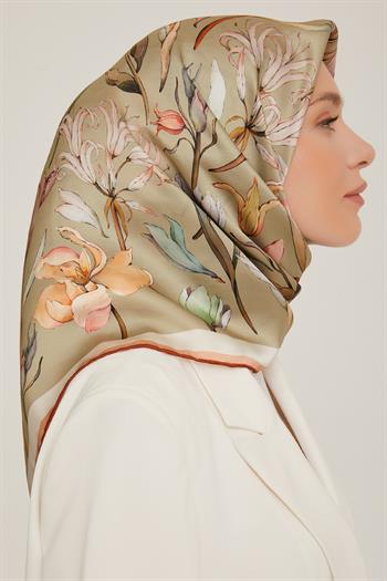 Armine Sport Twill Eşarp - 8825-33 Yağ Yeşili