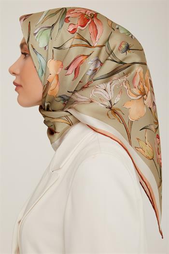 Armine Sport Twill Eşarp - 8825-33 Yağ Yeşili