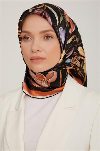 Armine Sport Twill Eşarp - 8825-34 Siyah Kiremit