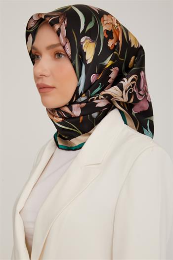 Armine Sport Twill Eşarp - 8825-38 Siyah Zümrüt