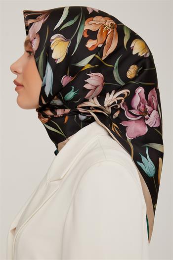 Armine Sport Twill Eşarp - 8825-38 Siyah Zümrüt