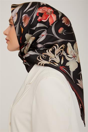 Armine Sport Twill Eşarp - 8825-50 Siyah Bordo