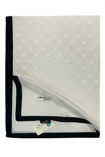 Armine Trend Monogram Şal - 2 - Krem Siyah 159