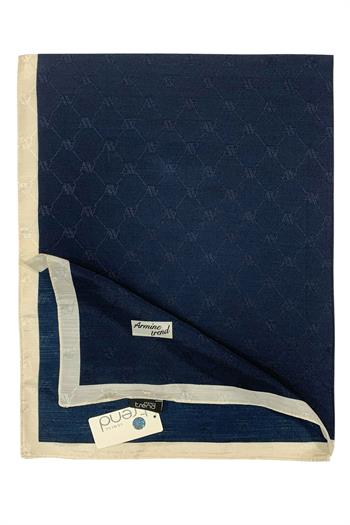 Armine Trend Monogram Şal - 2 - Lacivert Krem 160