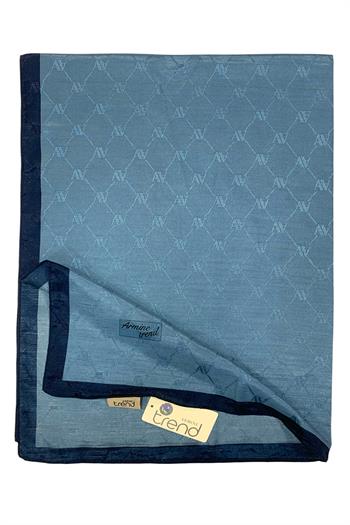 Armine Trend Monogram Şal - 2 - Metalik Mavi 150