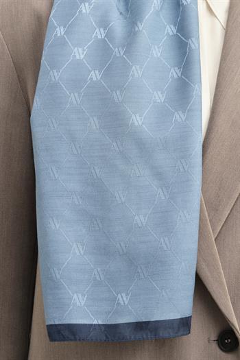 Armine Trend Monogram Şal - 2 - Metalik Mavi 150